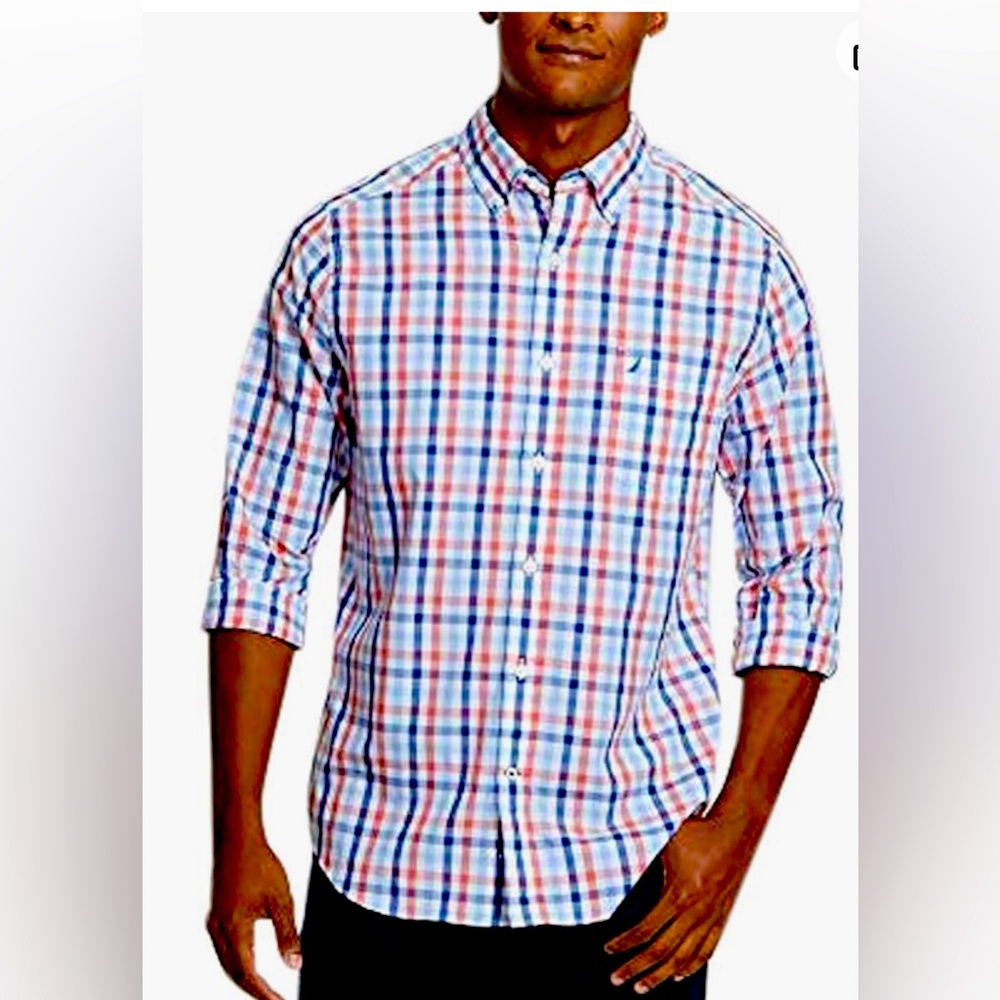 Nautica Men’s wrinkle Resistant long sleeve dress shirt